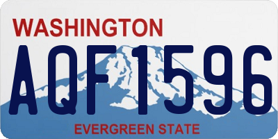 WA license plate AQF1596