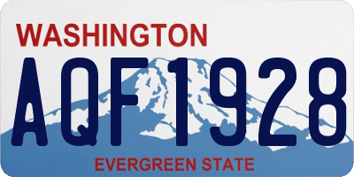 WA license plate AQF1928