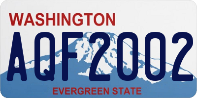 WA license plate AQF2002