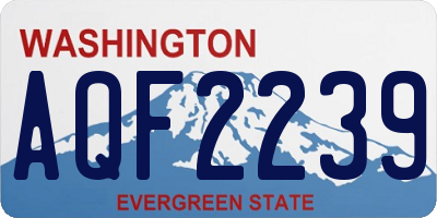 WA license plate AQF2239