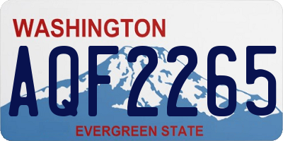 WA license plate AQF2265