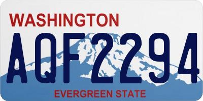 WA license plate AQF2294