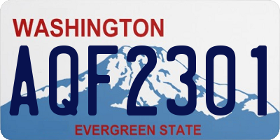 WA license plate AQF2301