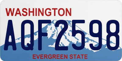 WA license plate AQF2598