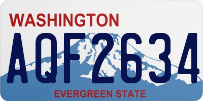 WA license plate AQF2634