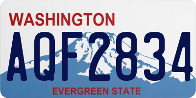 WA license plate AQF2834