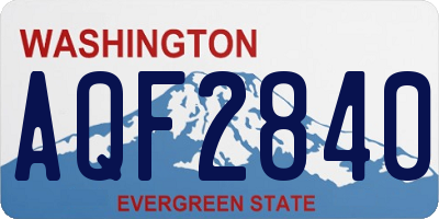 WA license plate AQF2840