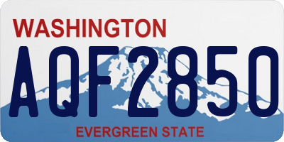 WA license plate AQF2850
