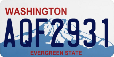 WA license plate AQF2931