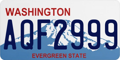 WA license plate AQF2999