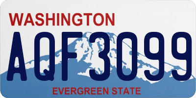 WA license plate AQF3099