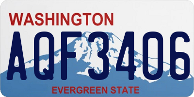 WA license plate AQF3406