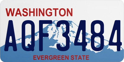 WA license plate AQF3484