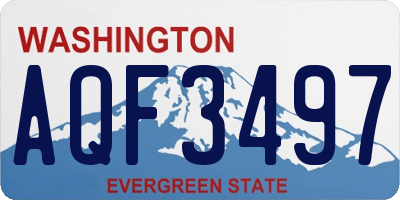 WA license plate AQF3497