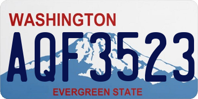 WA license plate AQF3523