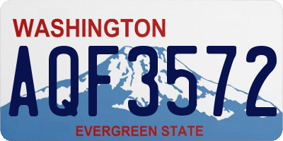 WA license plate AQF3572