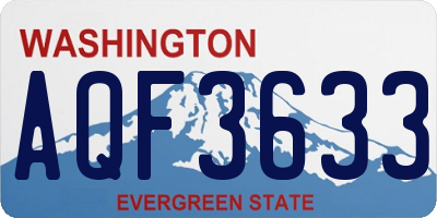 WA license plate AQF3633