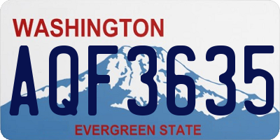 WA license plate AQF3635