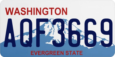 WA license plate AQF3669