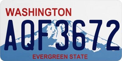 WA license plate AQF3672