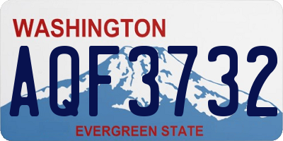 WA license plate AQF3732