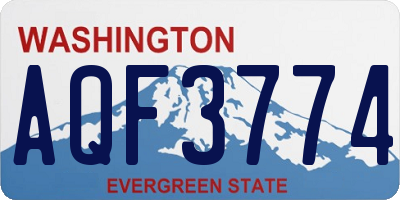 WA license plate AQF3774