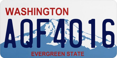 WA license plate AQF4016