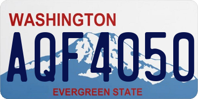 WA license plate AQF4050