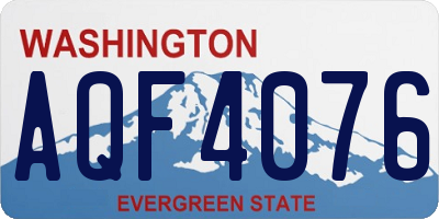 WA license plate AQF4076
