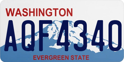 WA license plate AQF4340