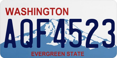 WA license plate AQF4523