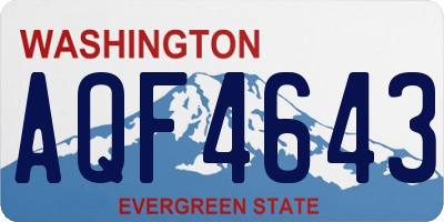 WA license plate AQF4643