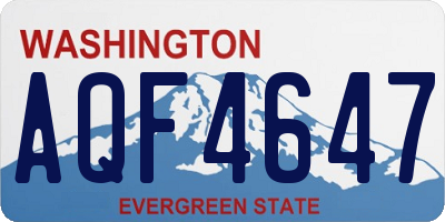 WA license plate AQF4647