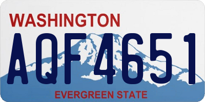 WA license plate AQF4651