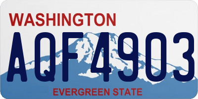 WA license plate AQF4903
