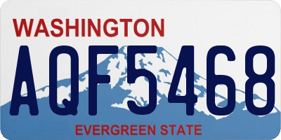 WA license plate AQF5468