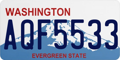 WA license plate AQF5533