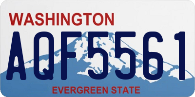 WA license plate AQF5561