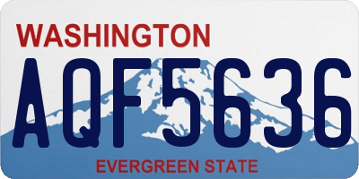 WA license plate AQF5636