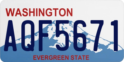 WA license plate AQF5671