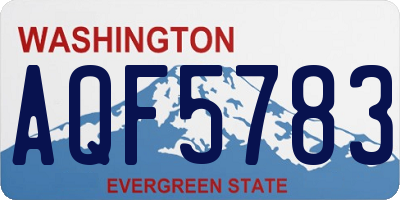 WA license plate AQF5783