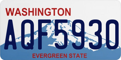 WA license plate AQF5930