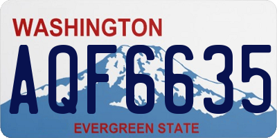 WA license plate AQF6635