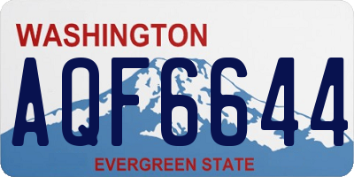 WA license plate AQF6644