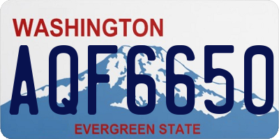 WA license plate AQF6650