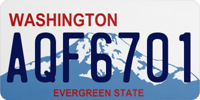 WA license plate AQF6701