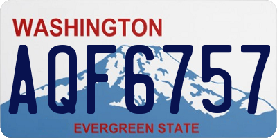 WA license plate AQF6757