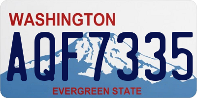 WA license plate AQF7335