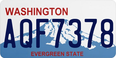 WA license plate AQF7378