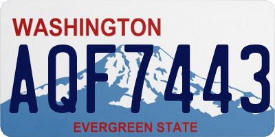 WA license plate AQF7443